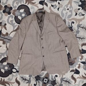 Tommy Hilfiger Wool Cashmere Brown Beige Suit Dress Jacket Blazer Sport Coat 48R